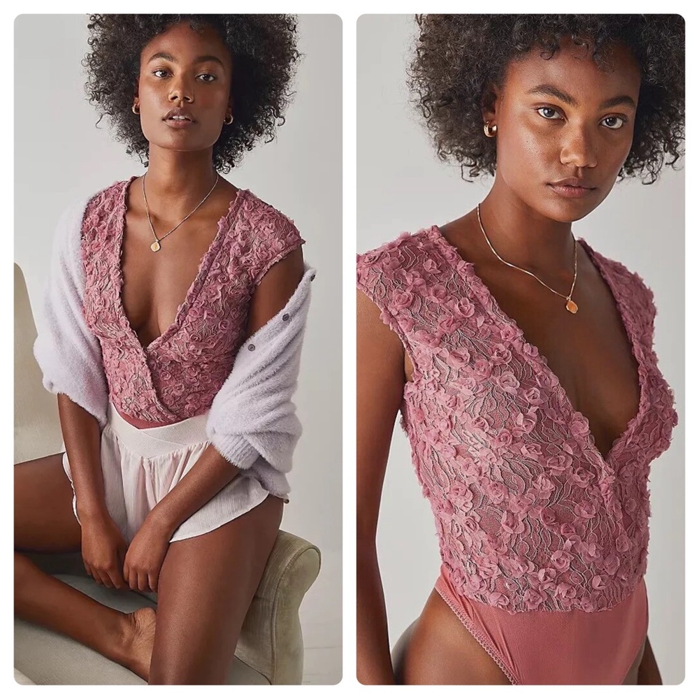 Fp 2 haute 2 handle lace rosette bodysuit NWOT